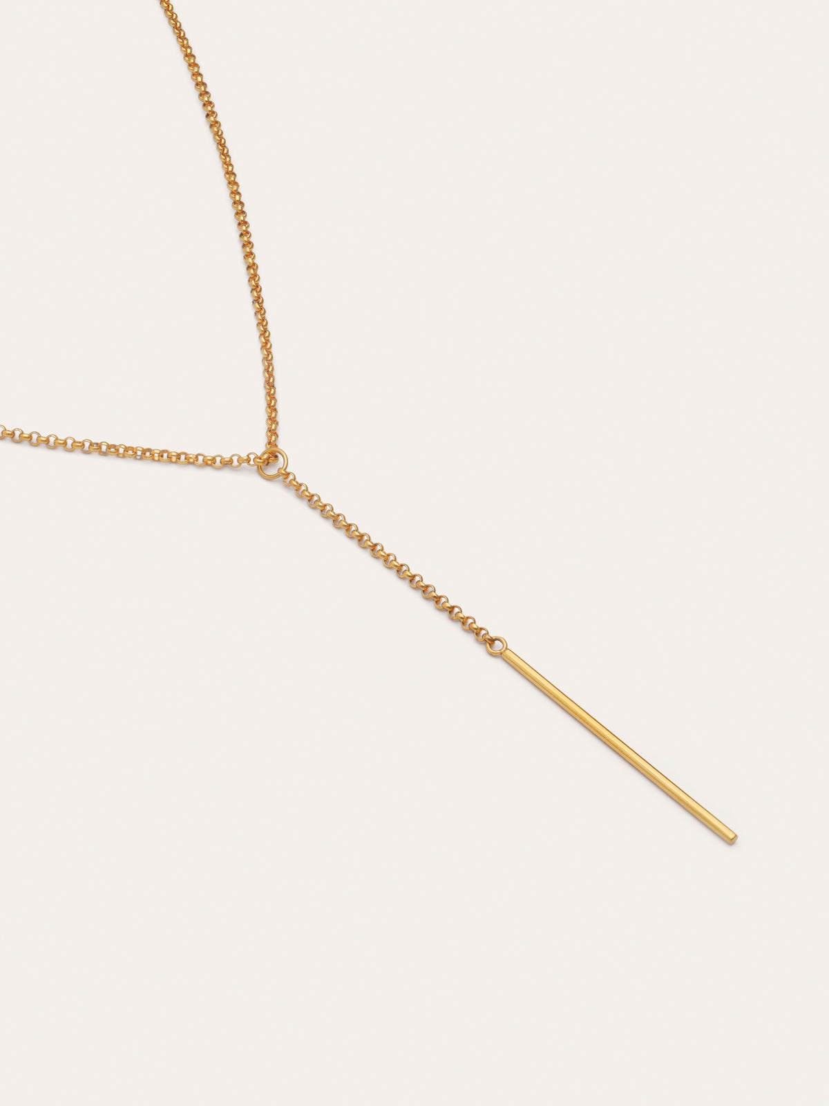 Imagen detalle de Collier Y Stick en acier plaqué or