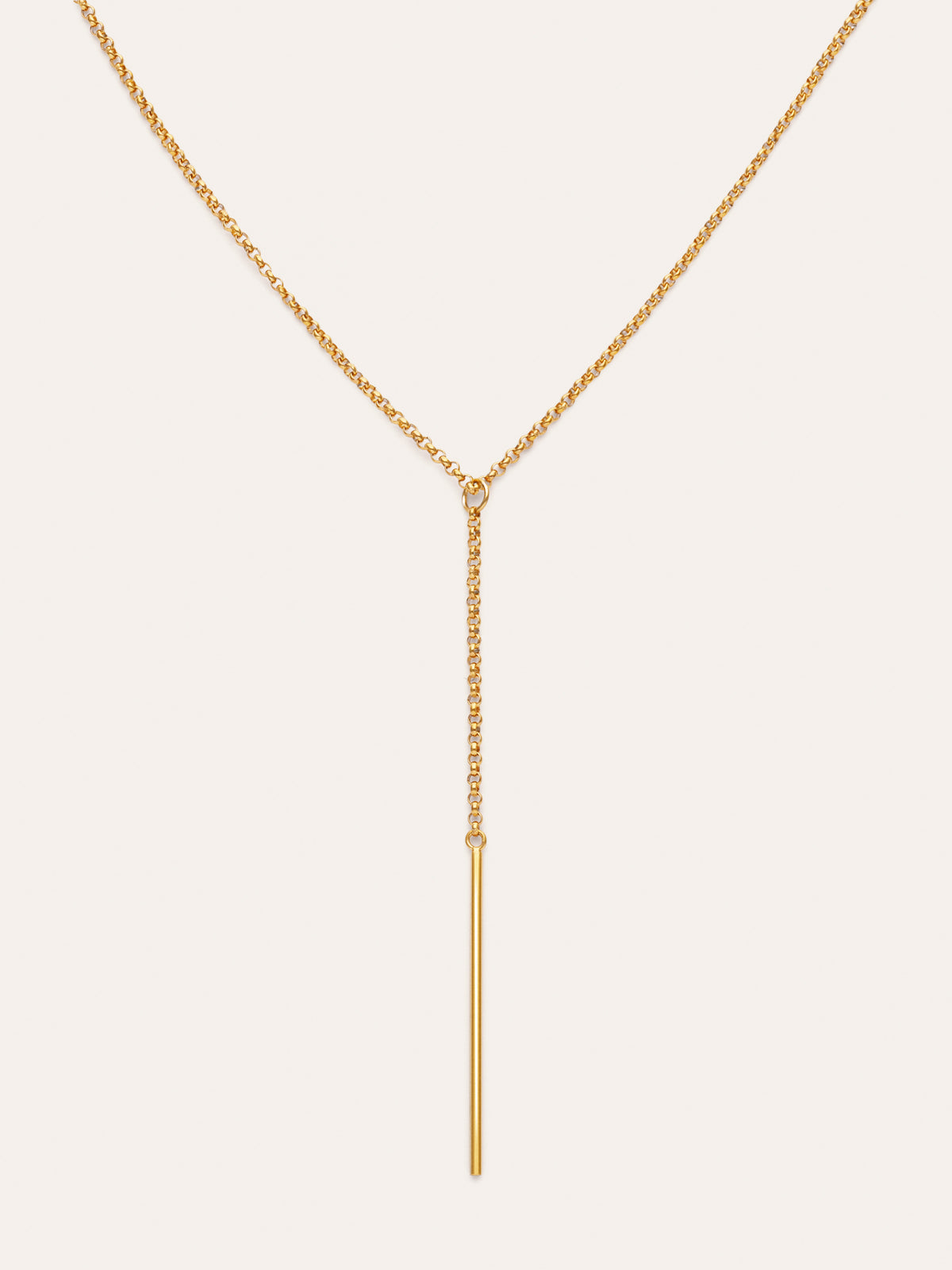 Collier Y Stick en acier plaqué or