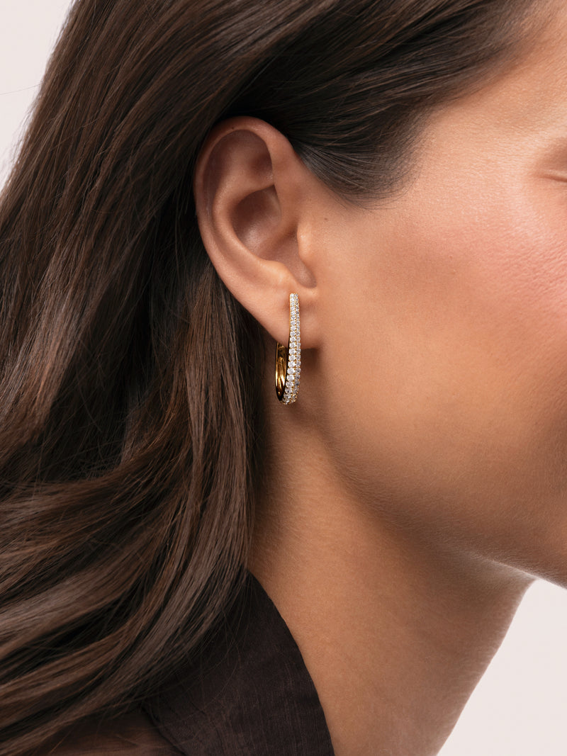 Boucles d'oreilles créoles Aby Sparks plaquées or