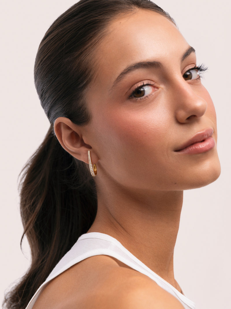 Boucles d'oreilles créoles Aby Sparks plaquées or