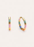 Pendientes Aro Carmen Carla Enamel Acero Baño Oro