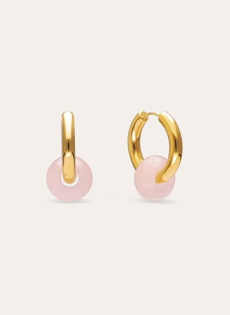 Boucles d'oreilles créoles Carmen True Rose en acier plaqué or