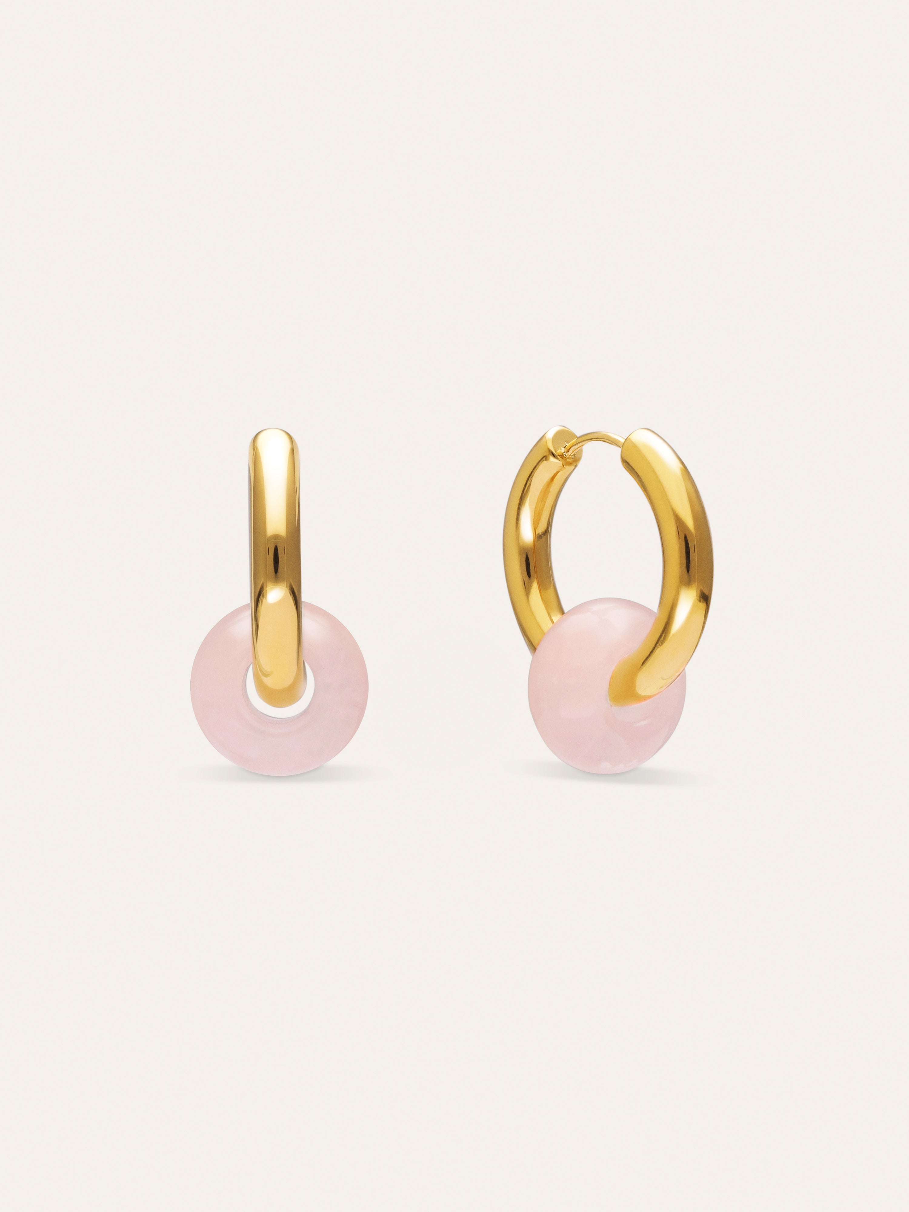 Pendientes Aro Carmen True Rose Acero Baño Oro