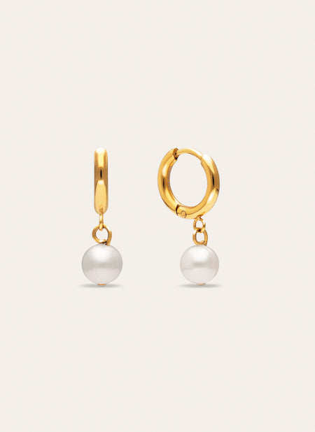 Orecchini a Cerchio Pearl Acciaio Placcato Oro