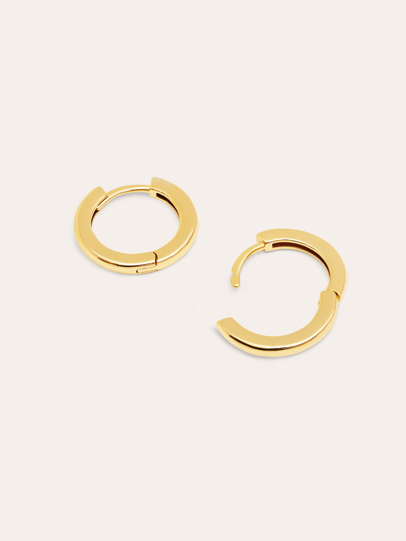 Brincos de Argola 10mm Prata Banho de Ouro