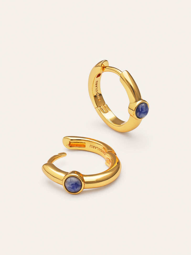 Orecchini a Cerchio Alma Cianite Placcati Oro