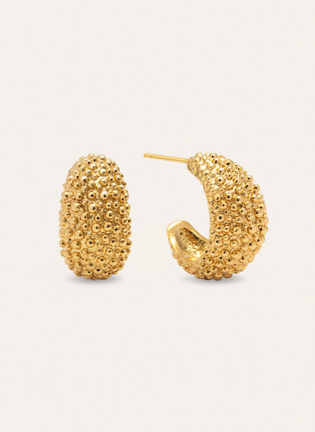 Pendientes Aro Antique Acero Baño Oro