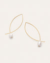 Imagen detalle de Pendientes Arch Bean Pearl Acero Baño Oro