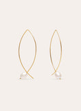 Pendientes Arch Bean Pearl Acero Baño Oro