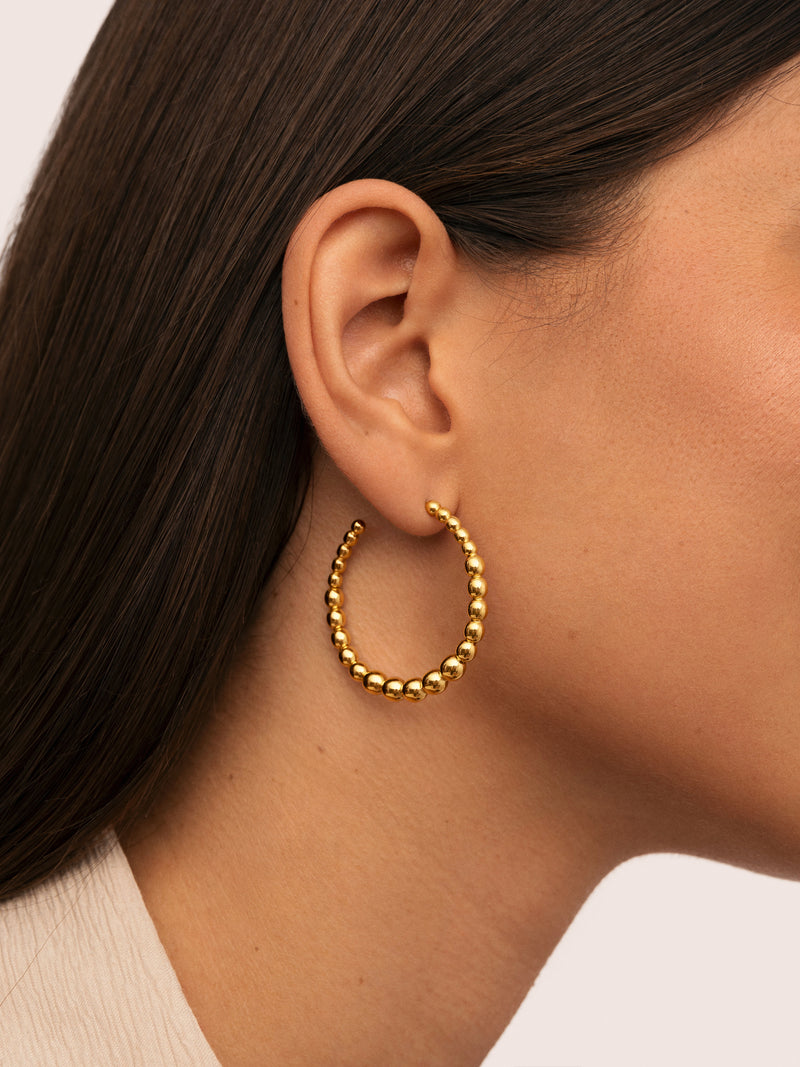 Pendientes Aro Bomb Acero Baño Oro