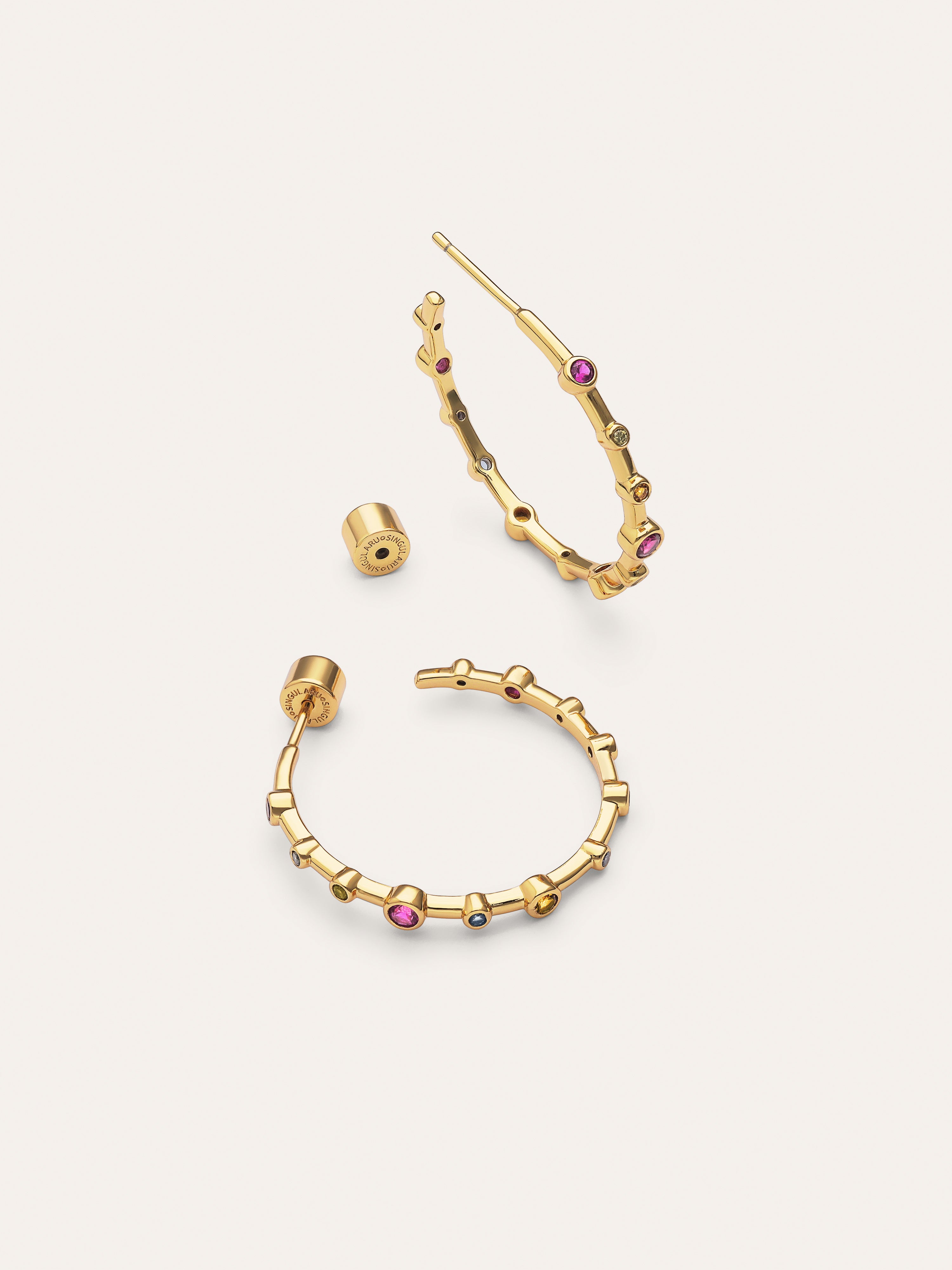 Rainbow Bubbles L Creolen, vergoldet