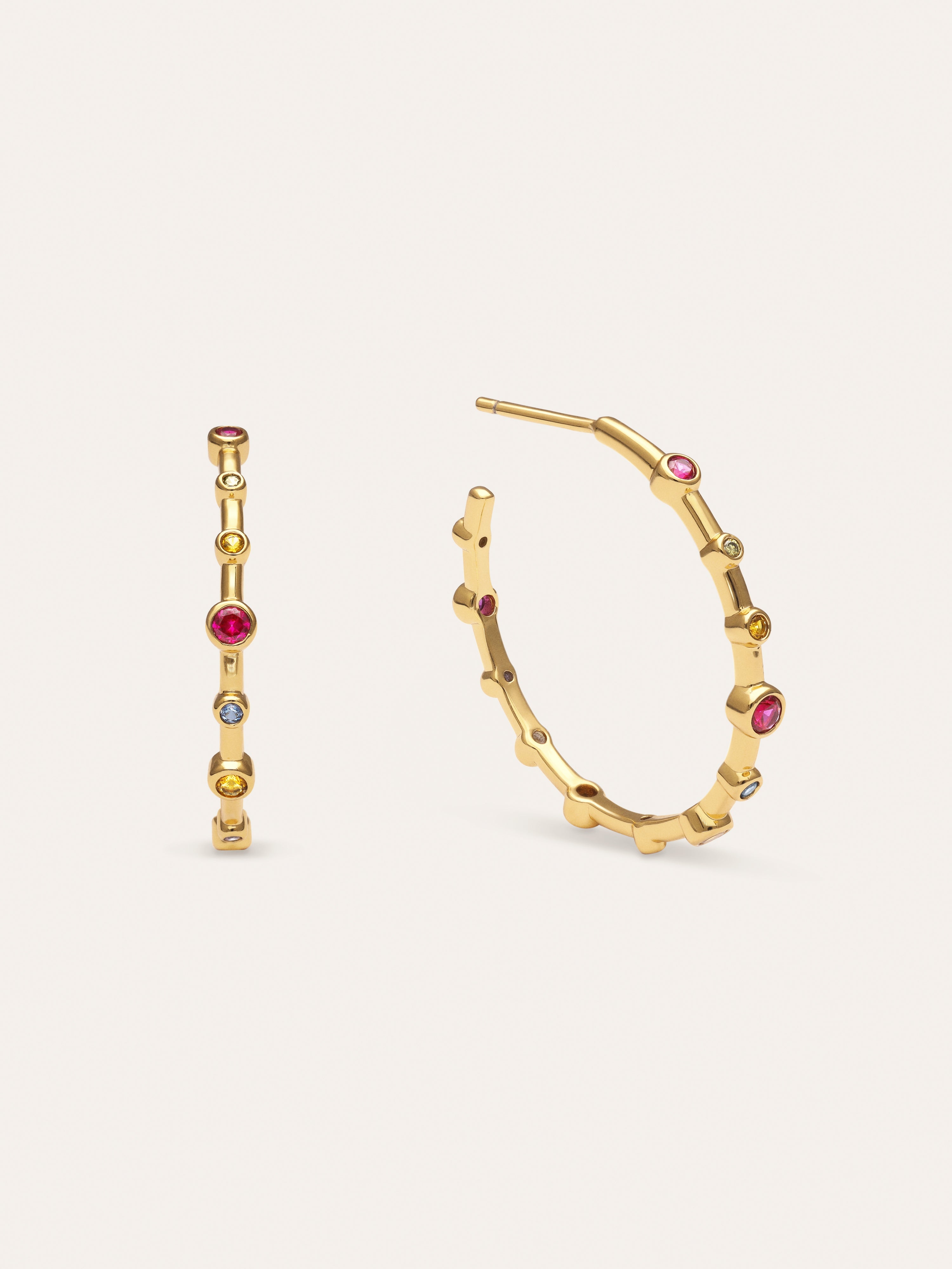 Rainbow Bubbles L Creolen, vergoldet