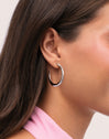 Hoop Earrings Zenith Steel - puesto en modelo