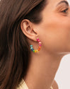 Brincos Argola Color Stones Aço Banhado a Ouro