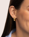 Pendientes Aro Gear Acero Baño Oro