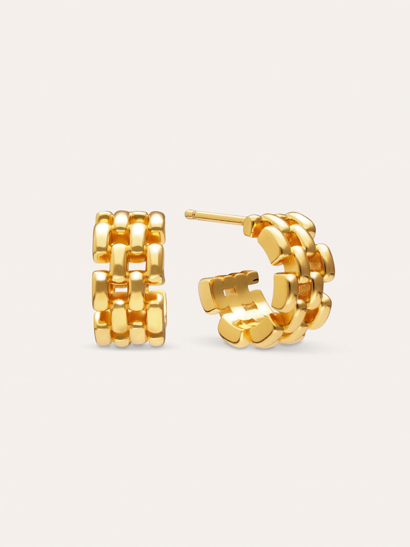 Mini Sierpe Gold Plated Hoop Earrings