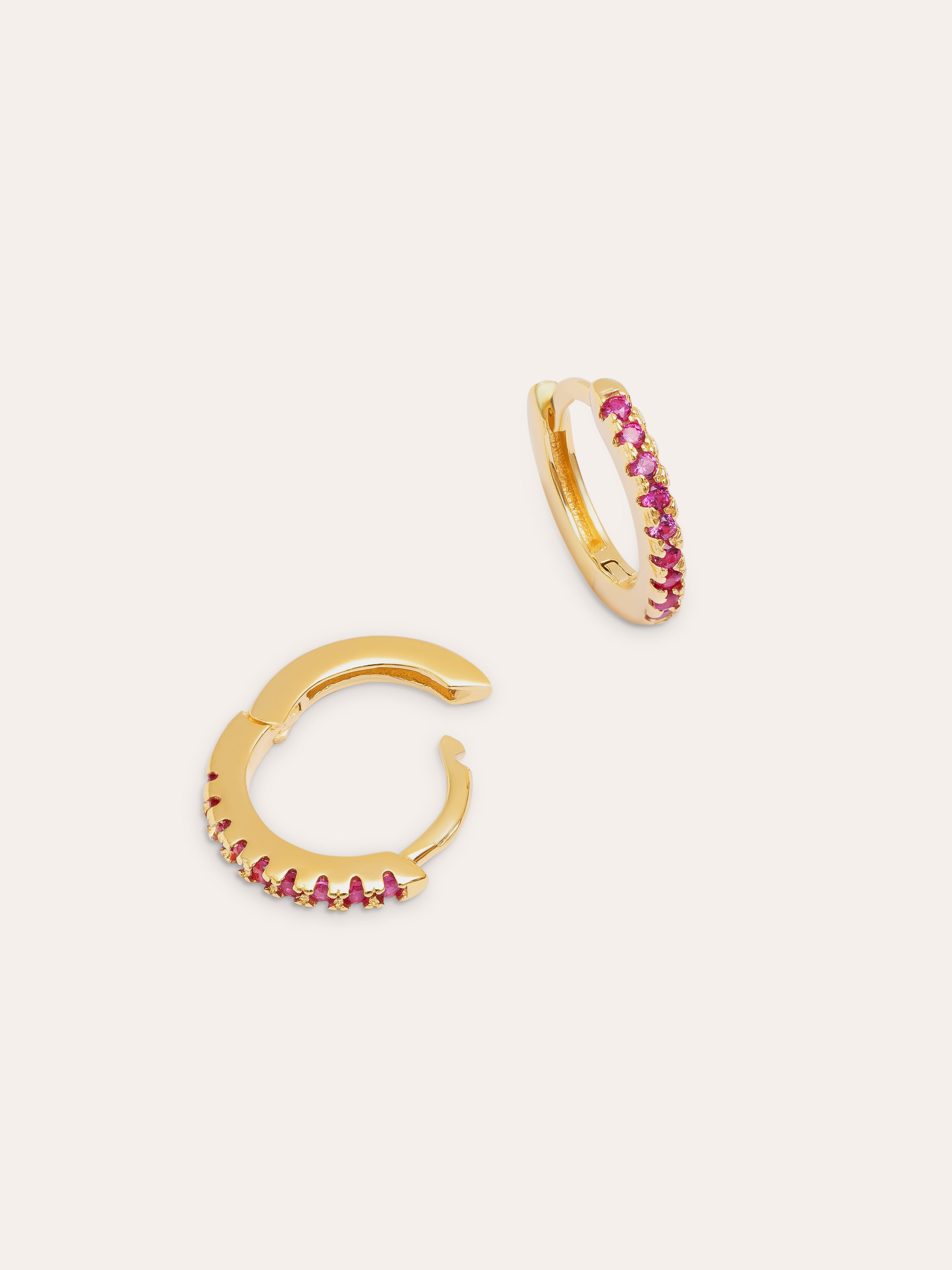 Boucles D’oreilles Créoles Framboise Plaqué Or