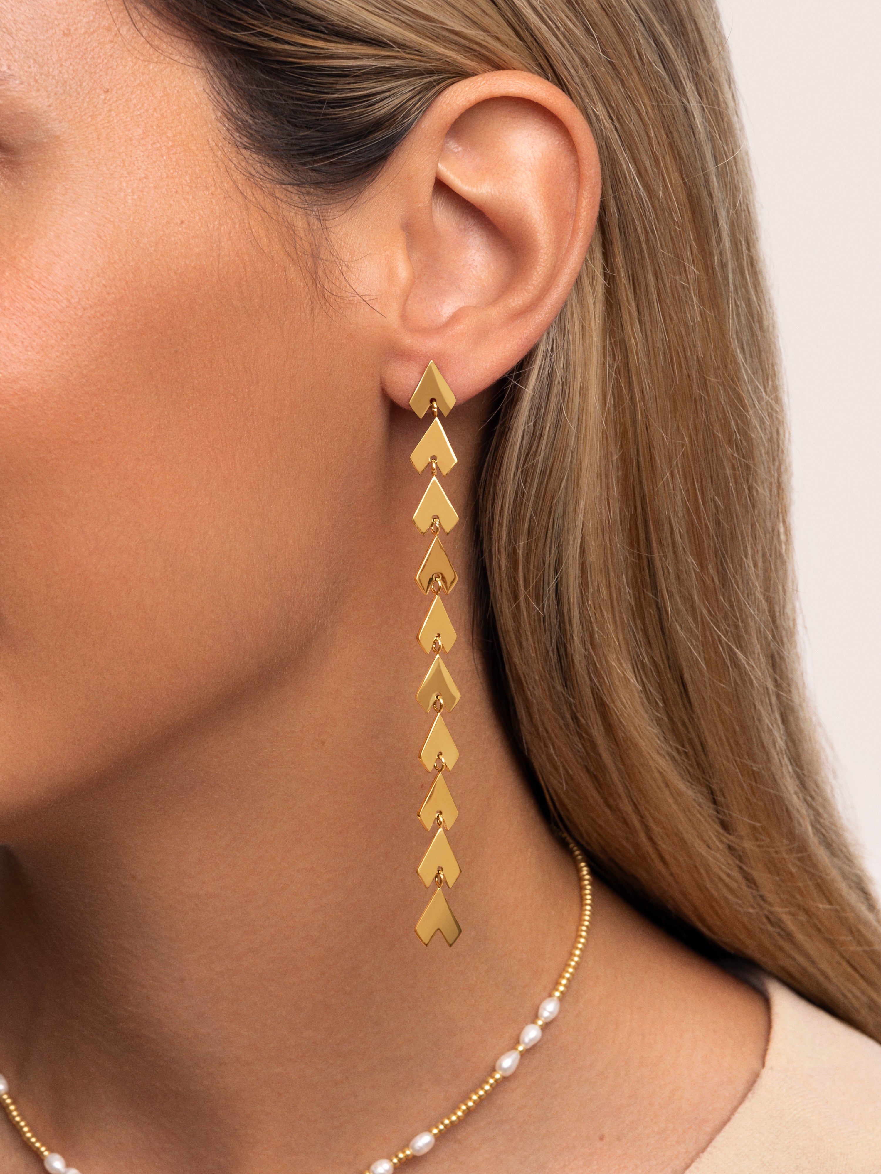 Arrow Stainless Steel Gold Earrings