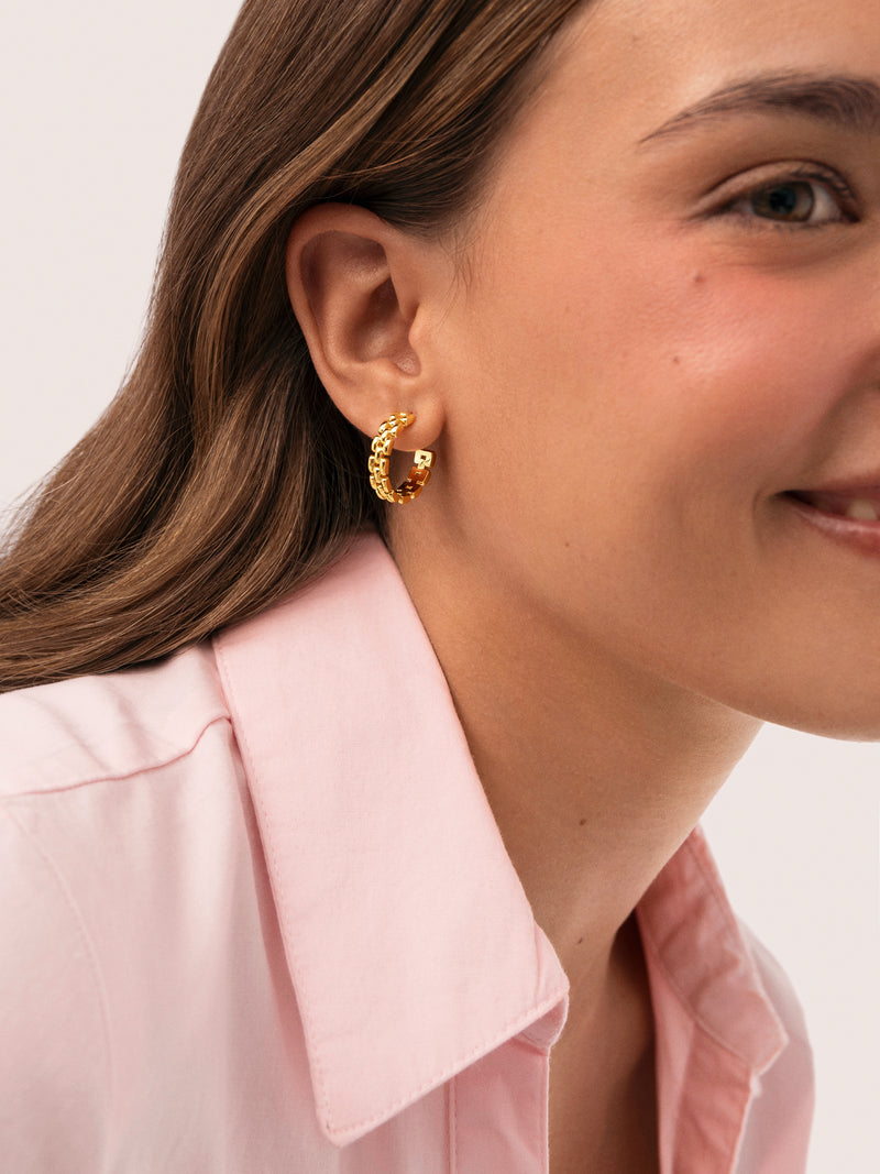 Pendientes Aro Sierpe Baño Oro
