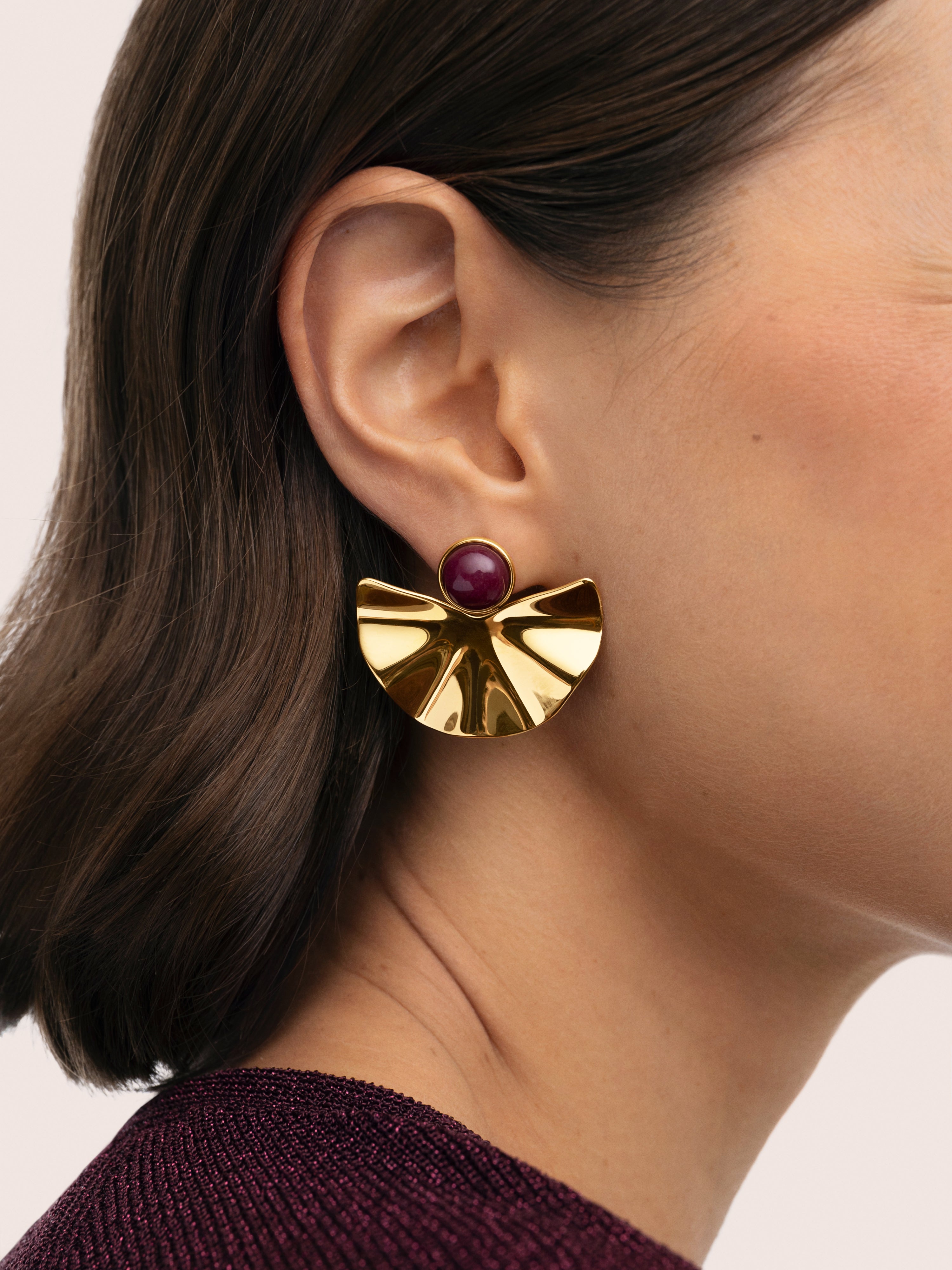 Amara Stone Ohrringe Stahl, vergoldet