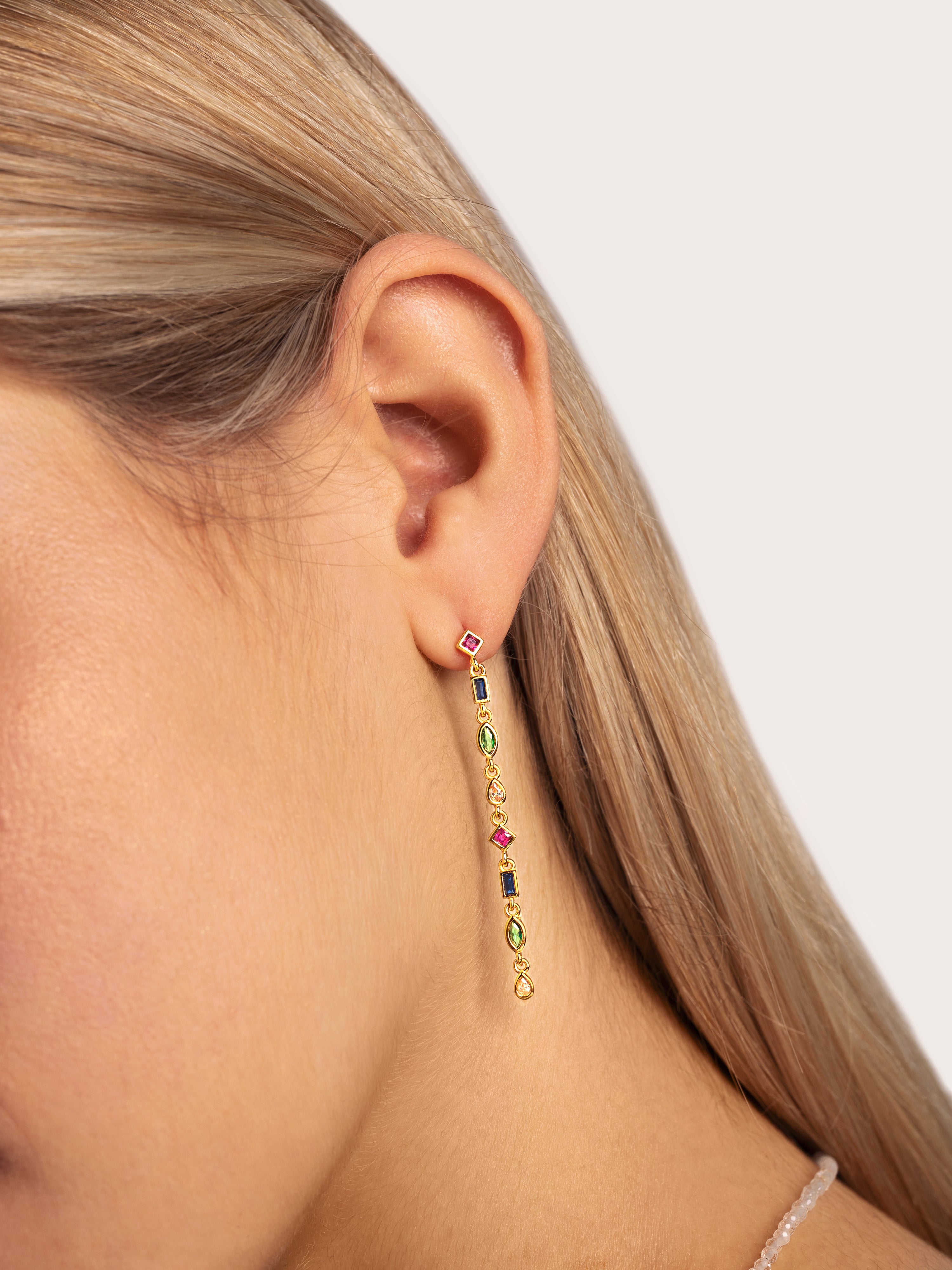Boucles d'oreilles Cascade Colors Plaqué Or