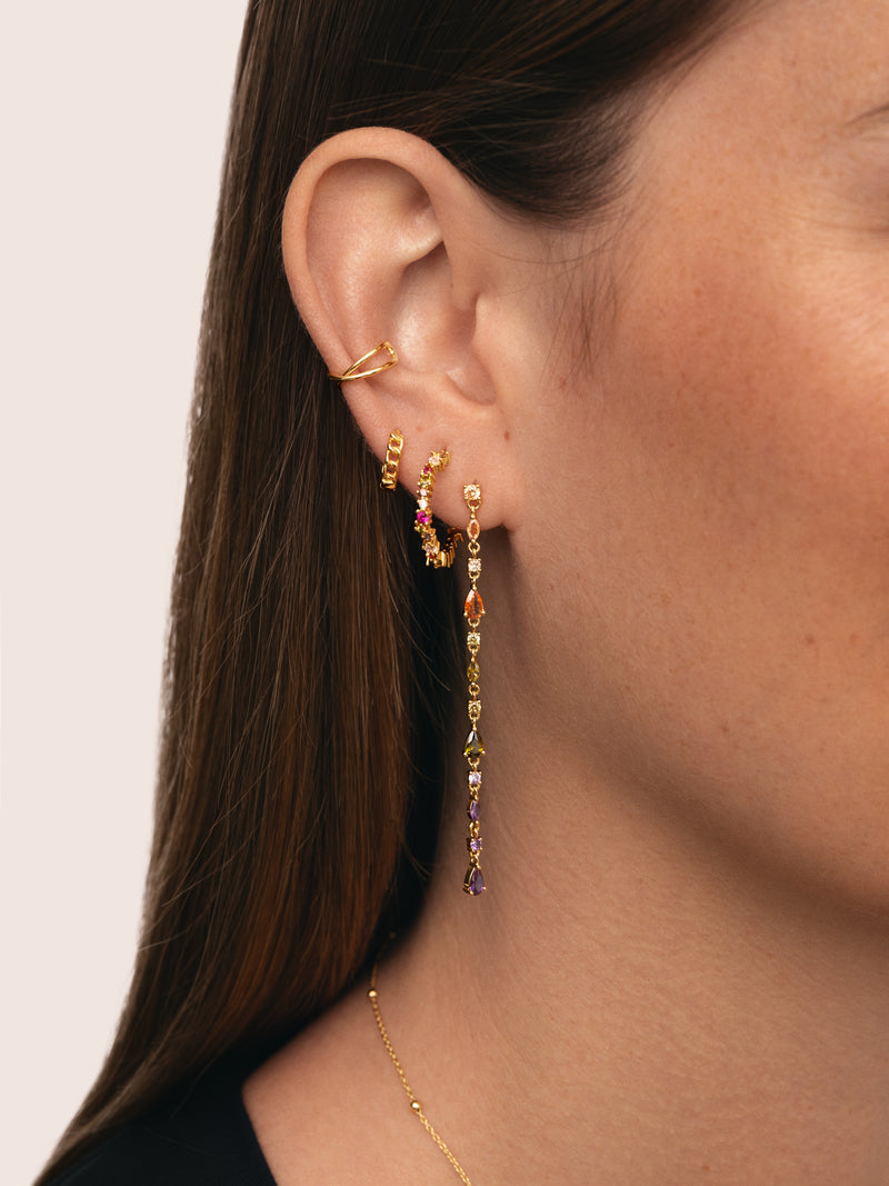 Brincos Cascade Glam Banho de Ouro