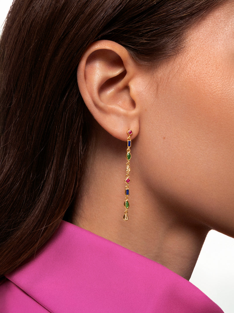 Boucles d'oreilles Cascade Colors Plaqué Or