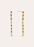 Brincos Cascade Colors Banho Ouro