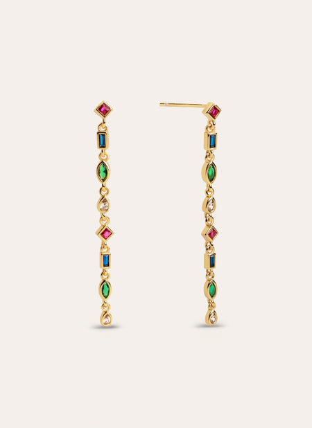 Boucles d'oreilles Cascade Colors Plaqué Or