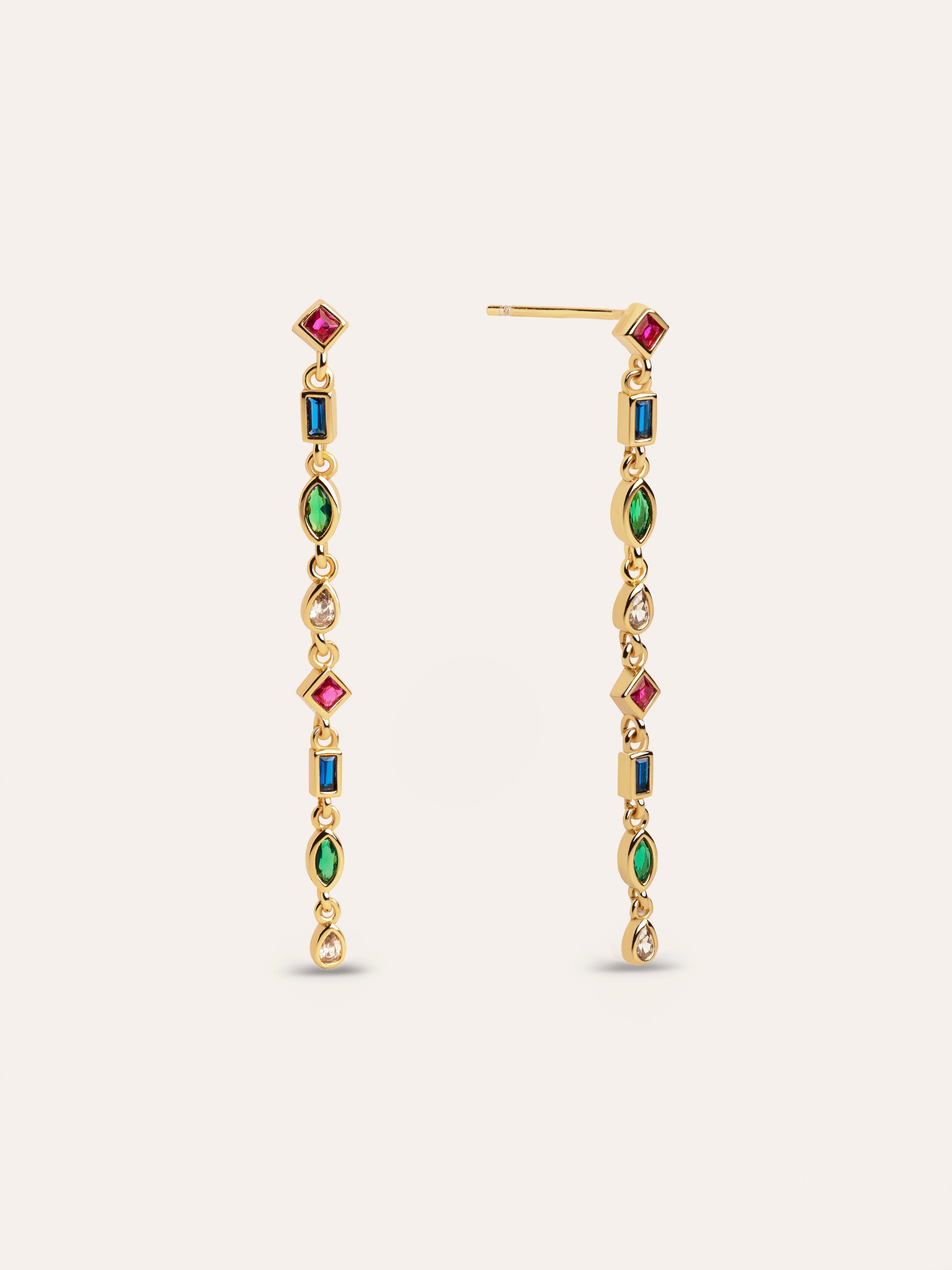 Boucles d'oreilles Cascade Colors Plaqué Or
