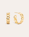 Chunky Link Stainless Steel Gold Earrings