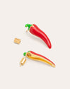 Chili Pepper Red Gold Earrings