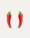 Chili Pepper Red Gold Earrings