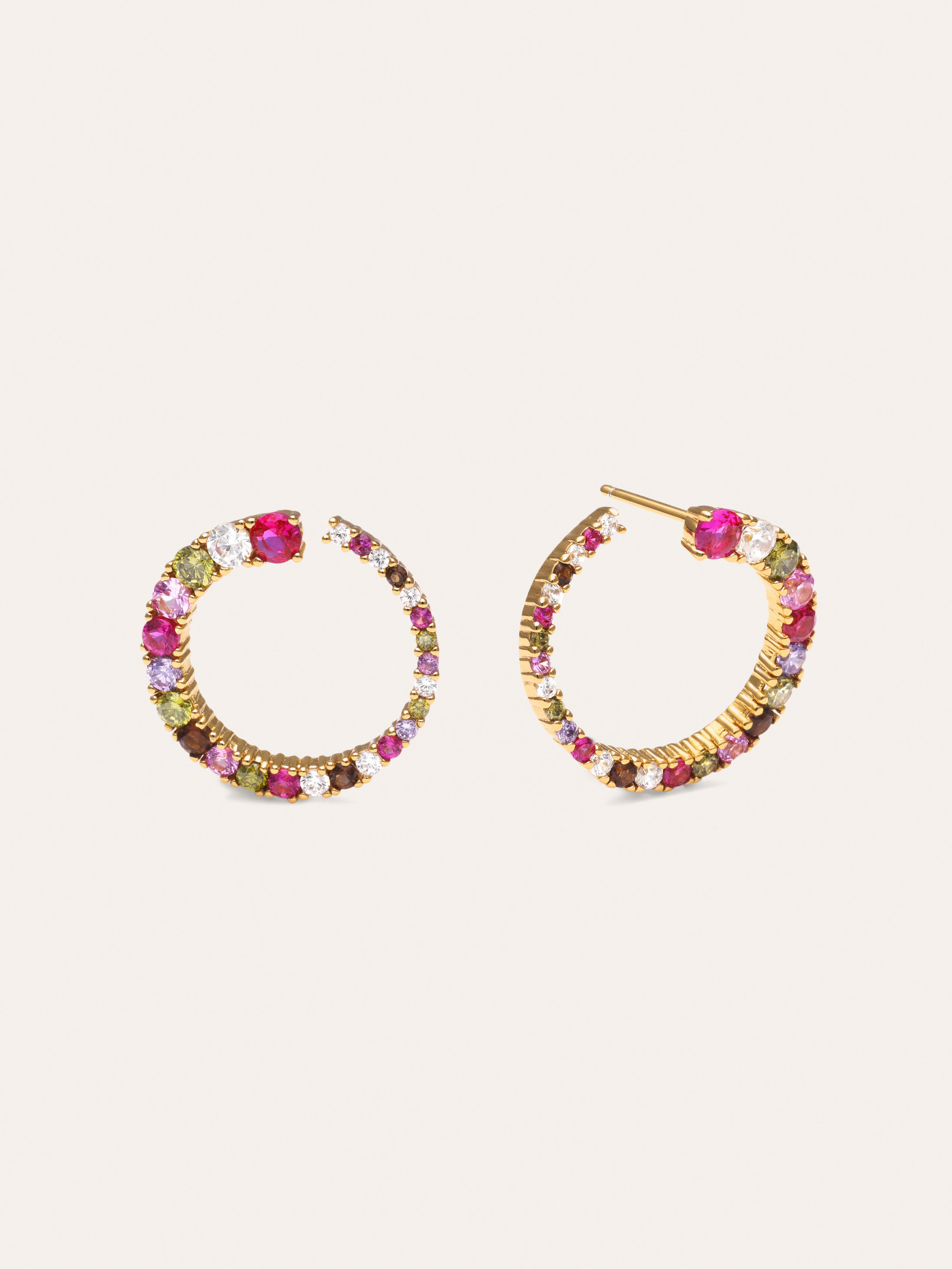 Pendientes Circle Estelar Baño Oro