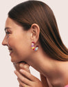 Pendientes Color Stones Acero Baño Oro