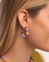 Pendientes Color Stones Acero Baño Oro