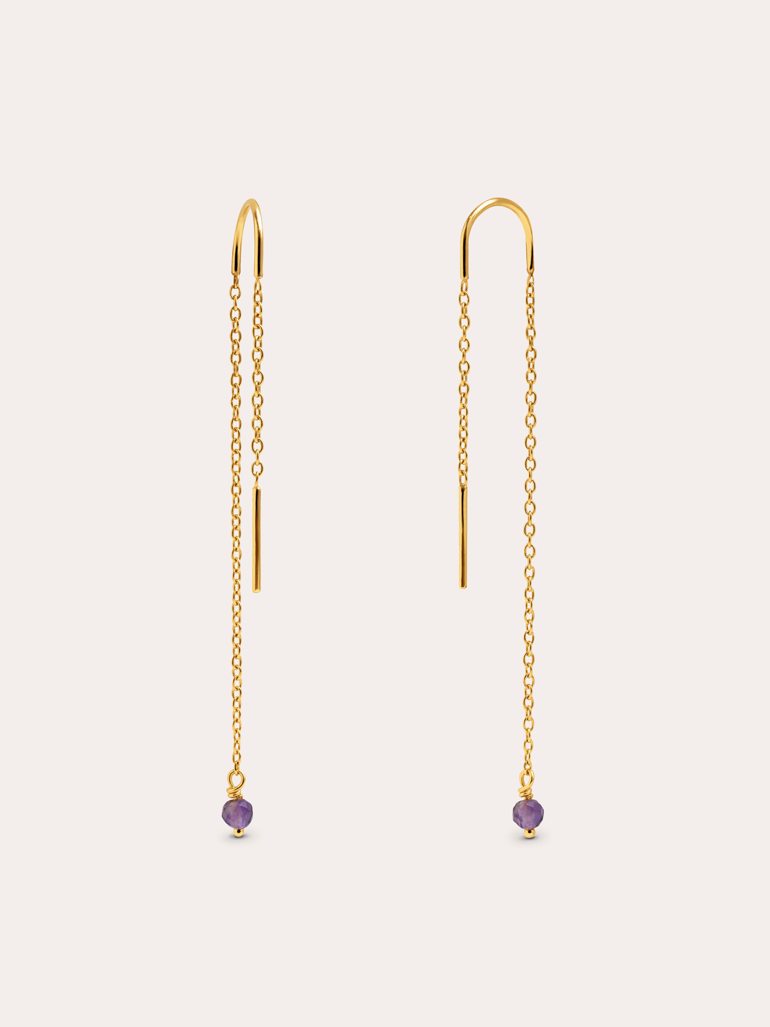 Drop Raspberry Gold Earrings 