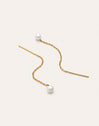 Brincos Falling Pearl Aço Banhado a Ouro