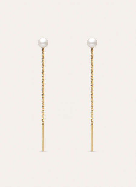 Brincos Falling Pearl Aço Banhado a Ouro