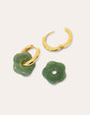 Jade Flower Gold Earrings