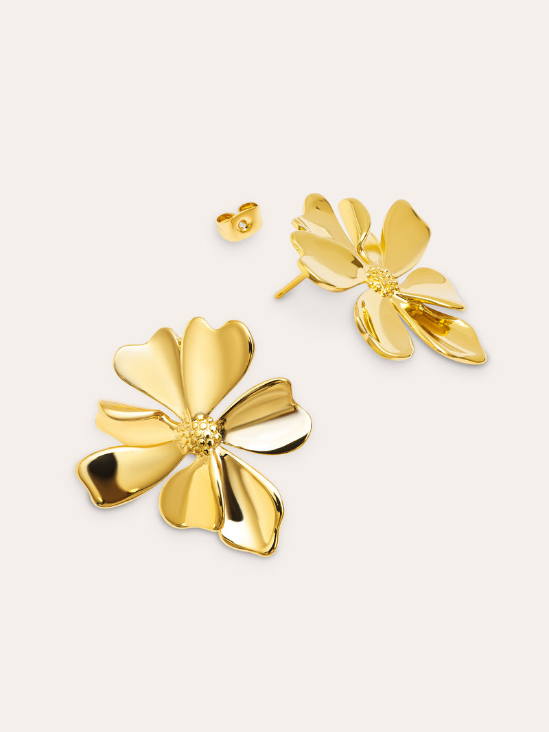 Brincos Flower Spring Banho de Ouro