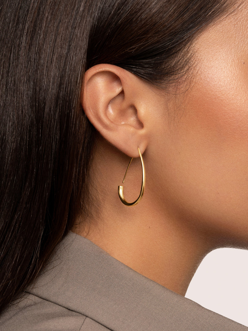 Boucles d'oreilles Goutte Arche Acier Plaqué Or