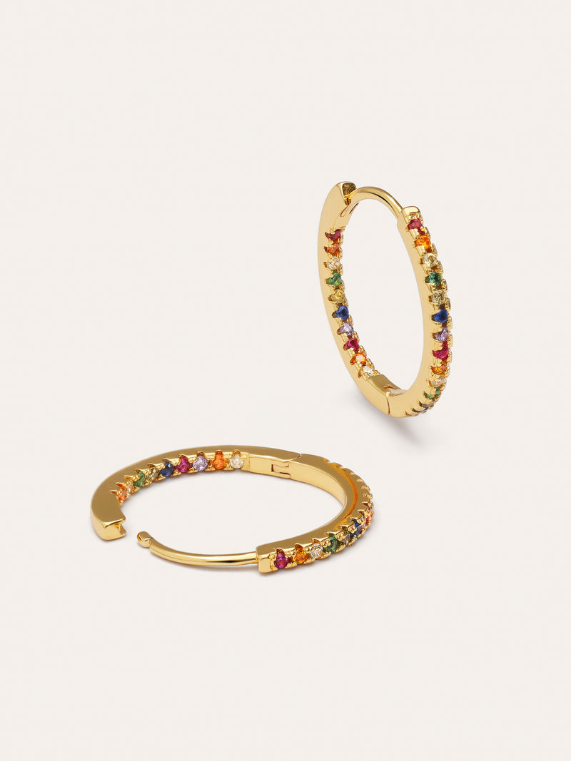 Boucles D'oreilles Gleam Colors Plaqué Or