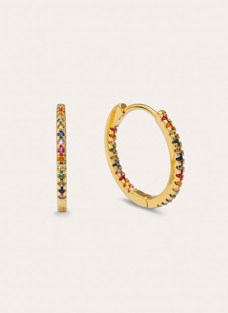 Boucles D'oreilles Gleam Colors Plaqué Or