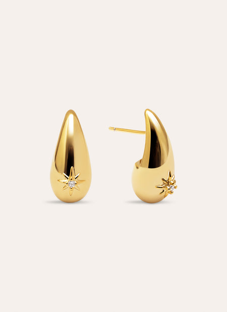 Pendientes Gota Sparks Baño Oro
