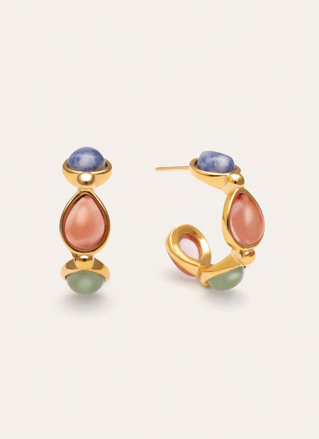 Pendientes Gota Stones Acero Baño Oro