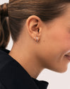Spiral Drop Earrings Steel - puesto en modelo