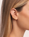 Pendientes Gota Spiral Plata Baño Oro