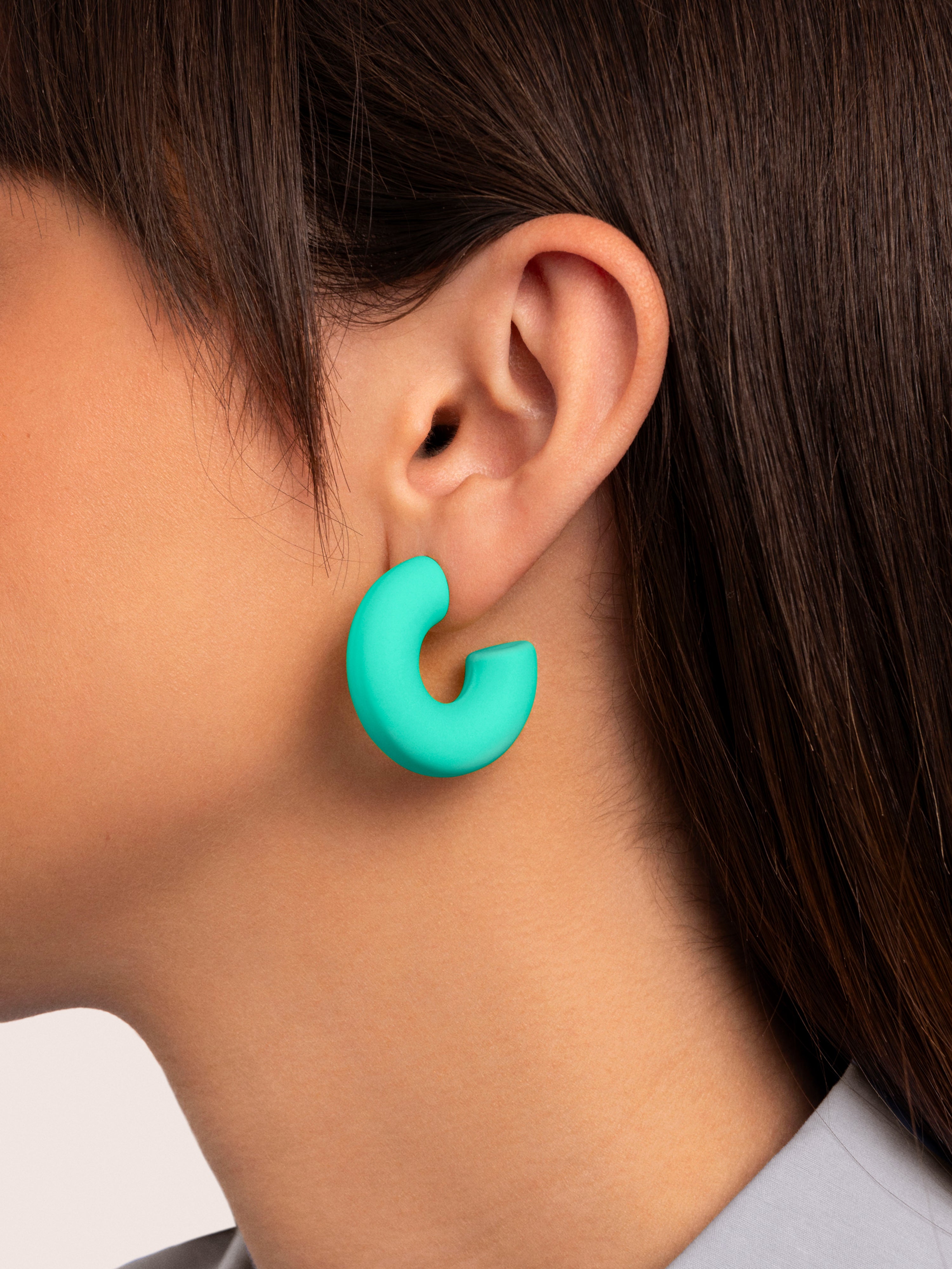 Gummy Turquoise Stainless Steel Earrings 