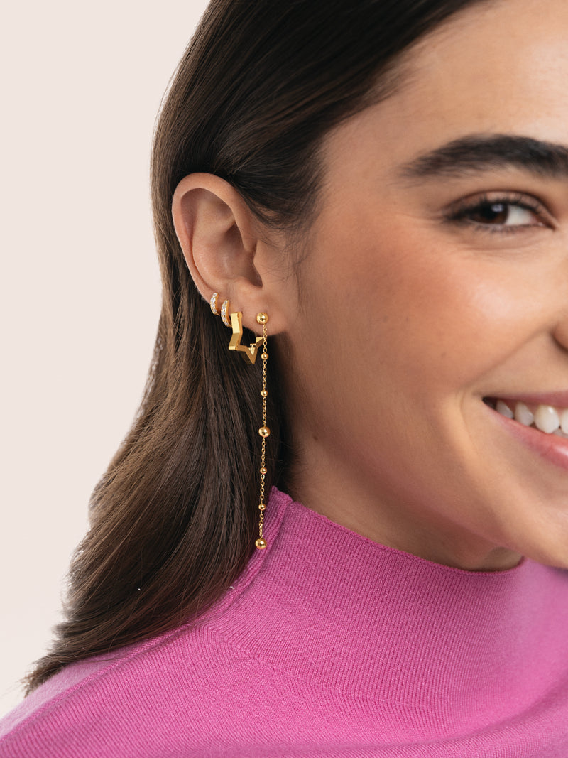 Boucle d'oreille seule Créole Cleo M plaqué or